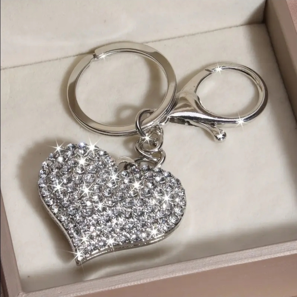 Bag Charm Heart Charm Rhinestone Bag Charm